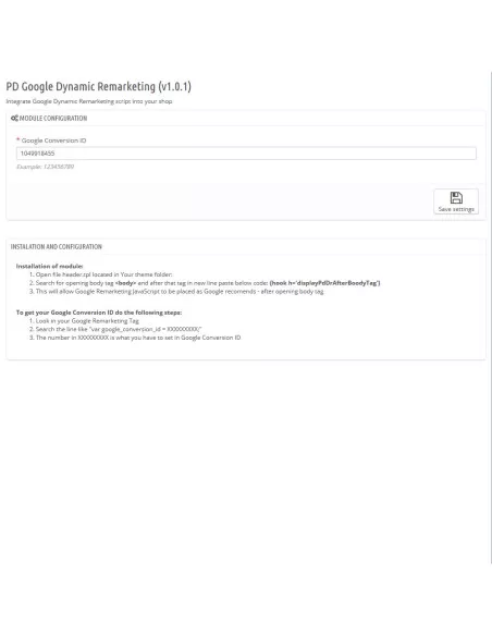 Google Remarketing Dynamic Pro für PrestaShop 1.5.x und 1.6.x