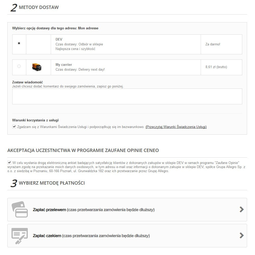 Intégration de PrestaShop avec Ceneo Trusted clients pour PS 1.4, 1.5, 1.6 x