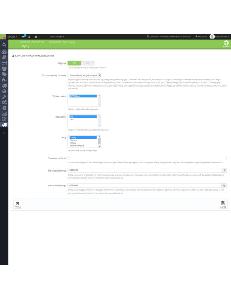 Dodací modul zdarma pro vybrané produkty pro PrestaShop 1.5.xa 1.6.x.