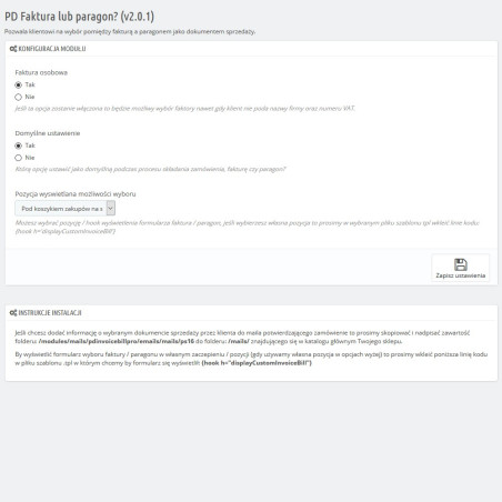 Module facture ou du reçu pour PrestaShop 1.5 x et x 1,6