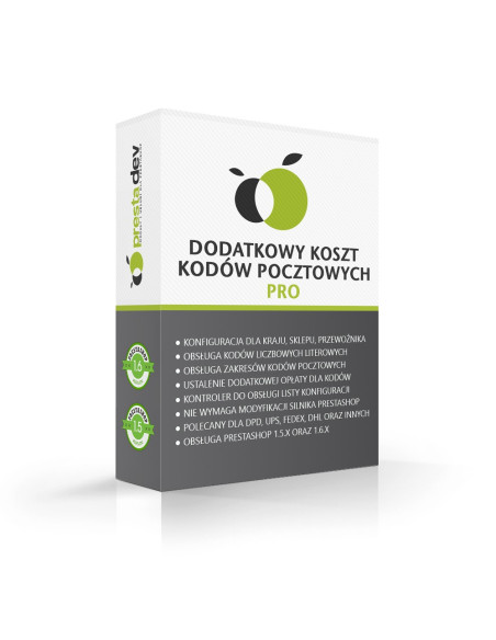 Moduł kody pocztowe dodatkowa opłata Pro dla PrestaShop | Moduły prestashop | PrestaDev.pl