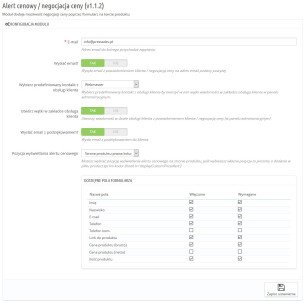 Moduł negocjacja ceny / alert cenowy dla PrestaShop 1.5.x oraz 1.6.x 2