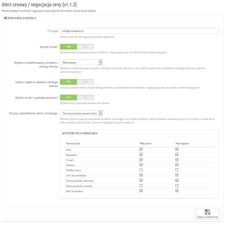 Price/price alert negotiation module for PrestaShop 15 x and 16 x
