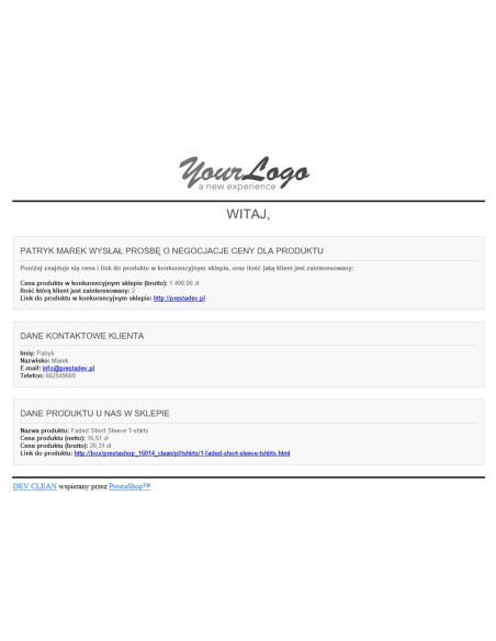 Moduł negocjacja ceny / alert cenowy dla PrestaShop | Moduły prestashop | PrestaDev.pl
