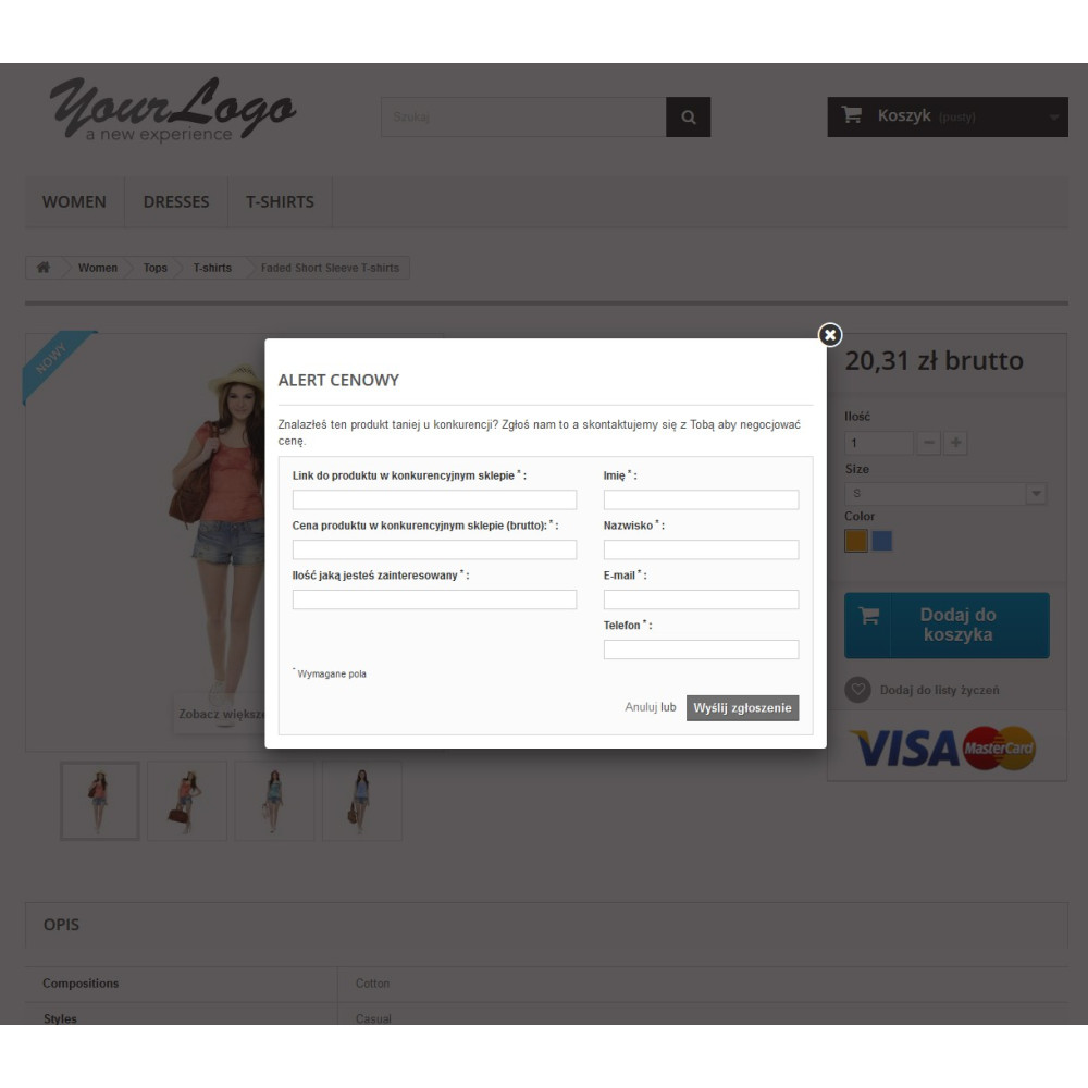 Price/price alert negotiation module for PrestaShop 15 x and 16 x
