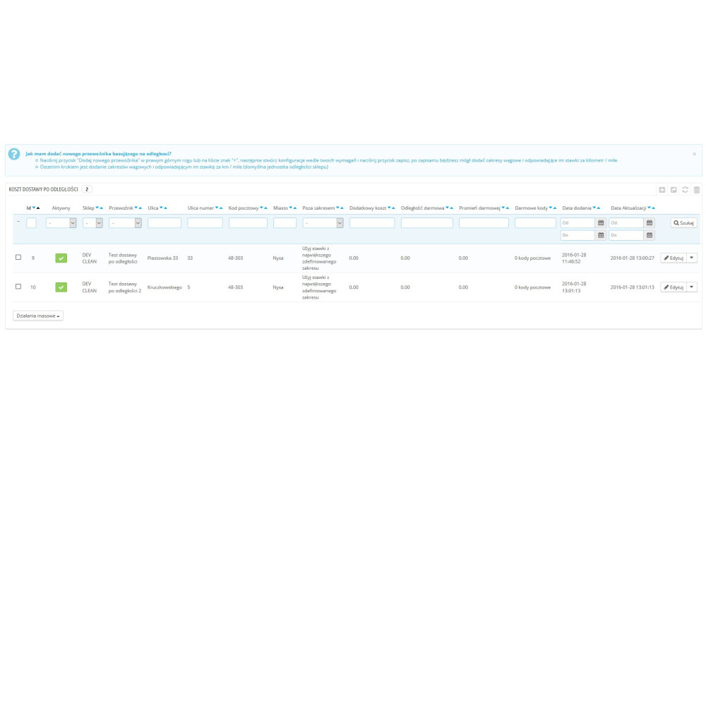 Module de livraison basé sur un Pro pour PrestaShop 1.5 x et x 1,6