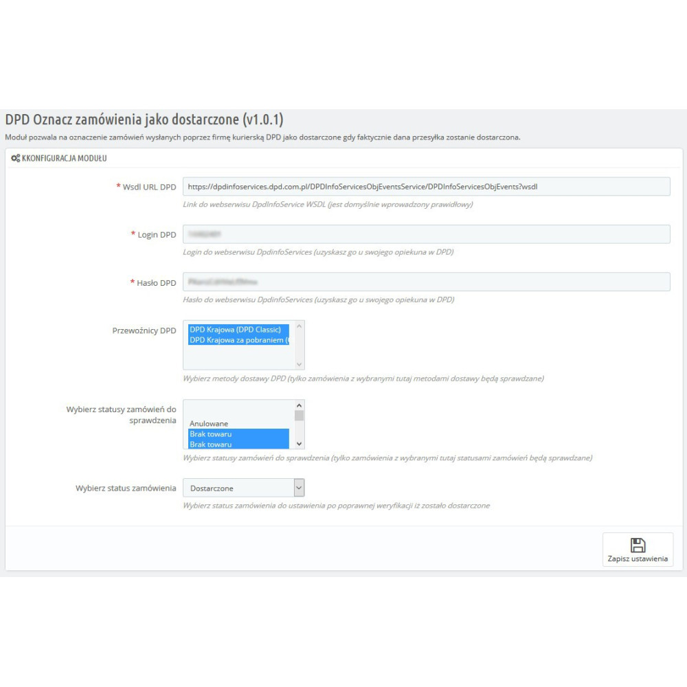 DPD-Modul kennzeichnet Aufträge als ausgeliefert für PrestaShop 1.5.x und 1.6.x