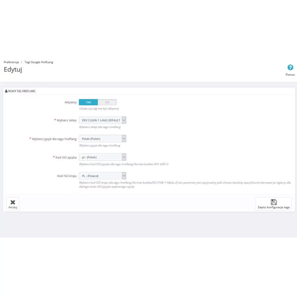 Značka Google Hreflang Pro pro PrestaShop 1.5.xa 1.6.x