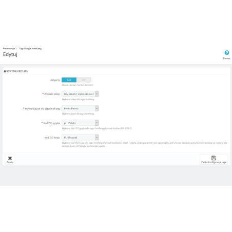 Google Hreflang tag dla PrestaShop 1.5.x oraz 1.6.x