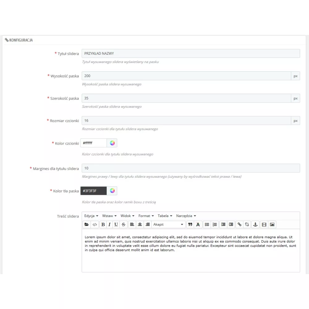 Wysuwany slider dowolnej treści dla Prestashop 1.5.x oraz 1.6.x