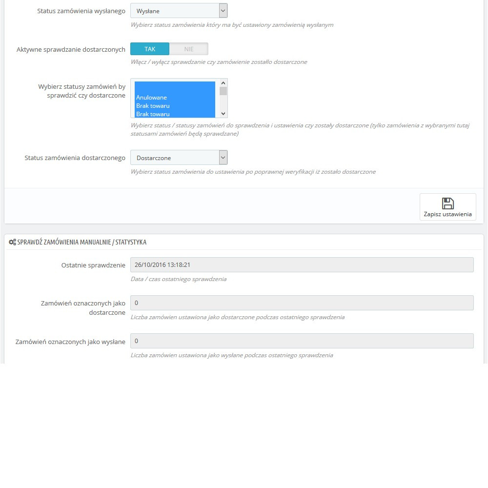 Moduł sprawdź status dostawy DPD dla Prestashop 15x oraz 16x