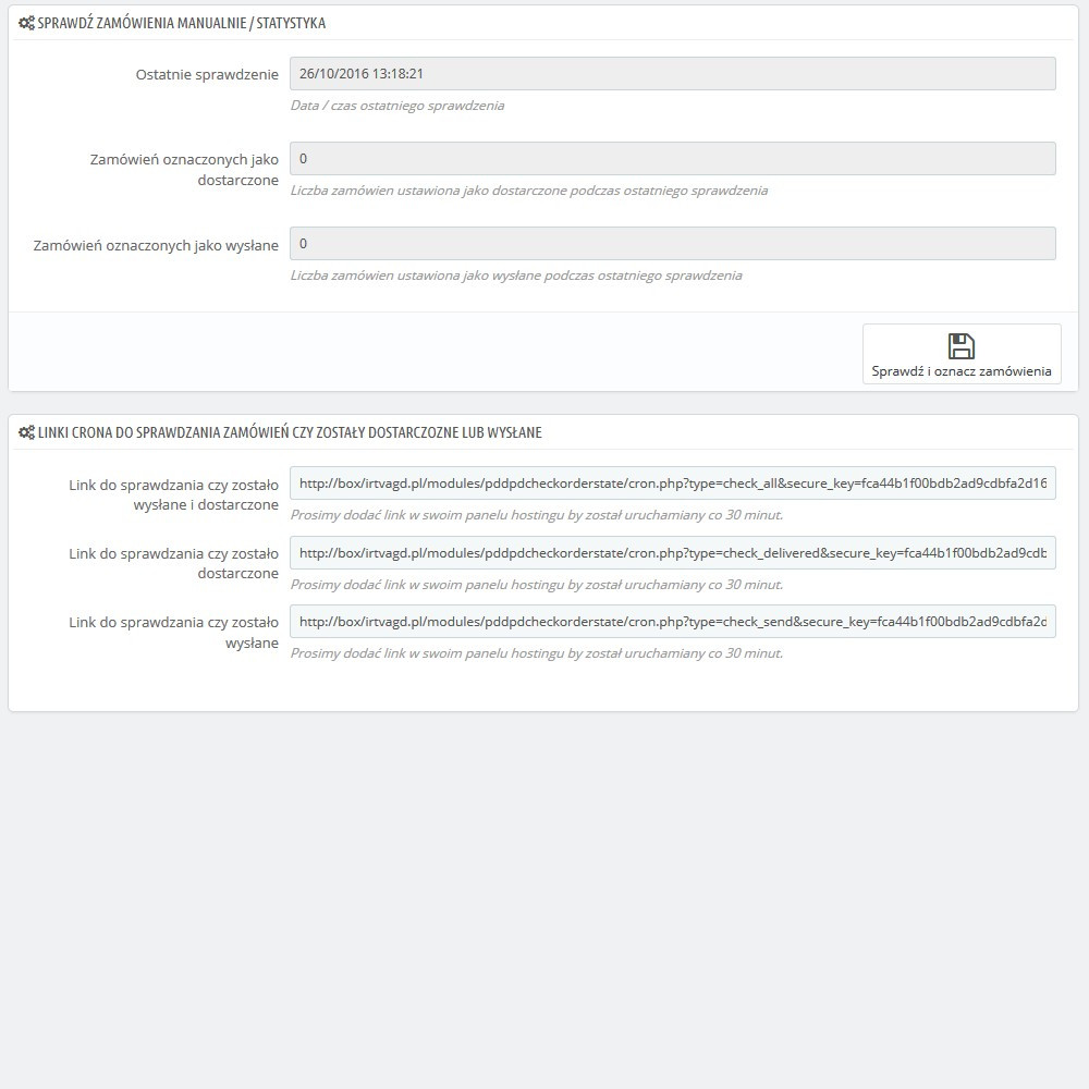 Модуль перевіряє стан доставки DPD для Prestashop 15x та 16x