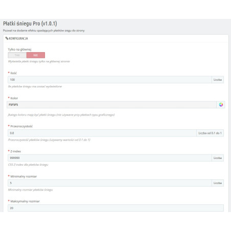 Spadające płatki śniegu Pro dla PrestaShop 1.5.x oraz 1.6.x