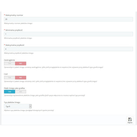 Spadające płatki śniegu Pro dla PrestaShop 1.5.x oraz 1.6.x