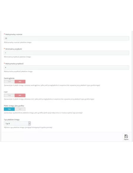 Spadające płatki śniegu Pro dla PrestaShop | Moduły prestashop | PrestaDev.pl