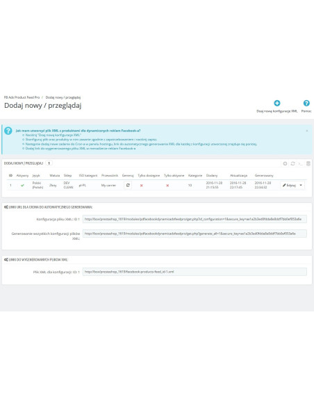 Facebook Dynamic Ads Products Feed XML für PrestaShop 1.5.x und 1.6.x