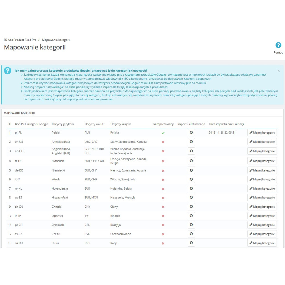 Facebook Dynamic Ads Products Feed XML für PrestaShop 1.5.x und 1.6.x