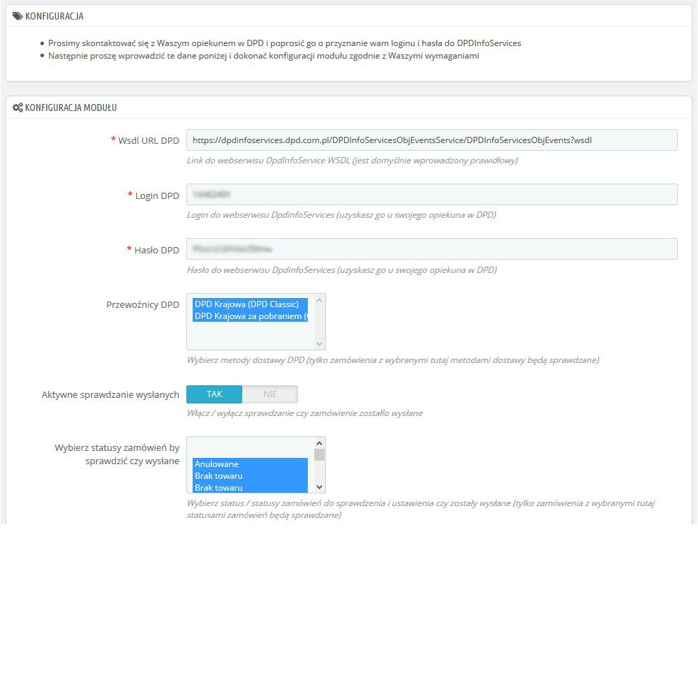 DPD modul zkontrolovat a nastavit stav dodávky pro Prestashop 1.5.xa 1.6.x.
