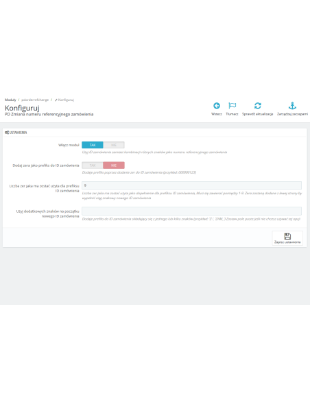 Modifica del numero di riferimento dell'ordine per Prestashop