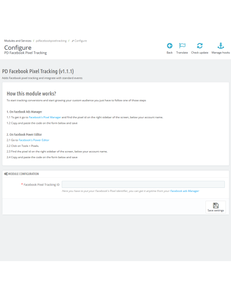Facebook Pixel Tracking für Prestashop 1.5.x und 1.6.x
