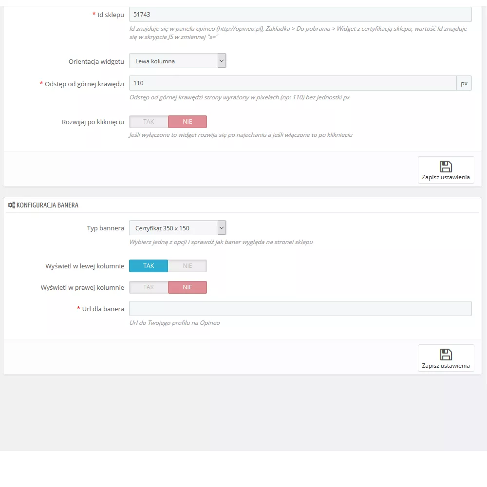 Integrazione con Opineo Credible Opinions per PS 1.4.xe PS 1.5.x.