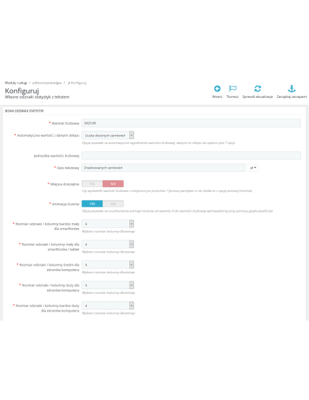 Abzeichen / Statistikmodul für PrestaShop .1.6.x und. 1.7.x