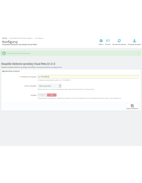Shopalike Sales Tracking Visual Meta-Modul für Prestashop 1.5.x 1.6.x 1.7.x