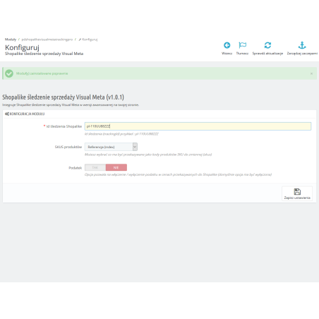 Shopalike sales tracking Visual Meta module for Prestashop 1.5.x 1.6.x 1.7.x